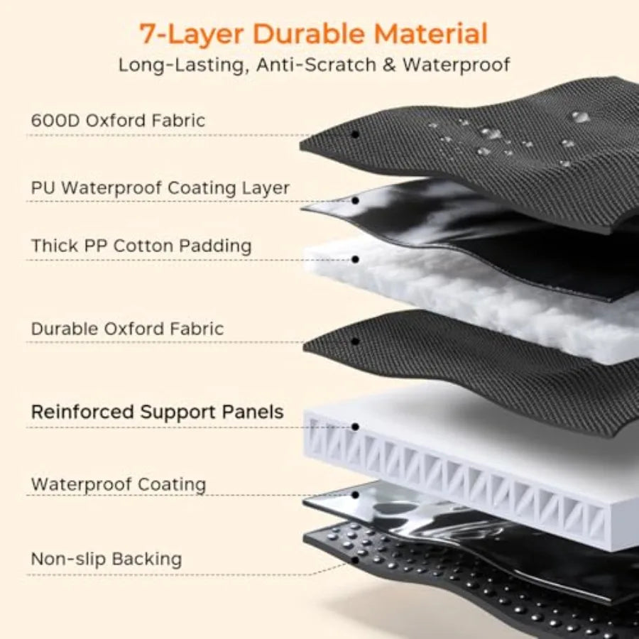 Backseat Extender for Dogs - Hard Bottom Dog Car Seat Cover for Back Seat, Dog Hammock for Car and SUV, Pet Rear Seat Protector