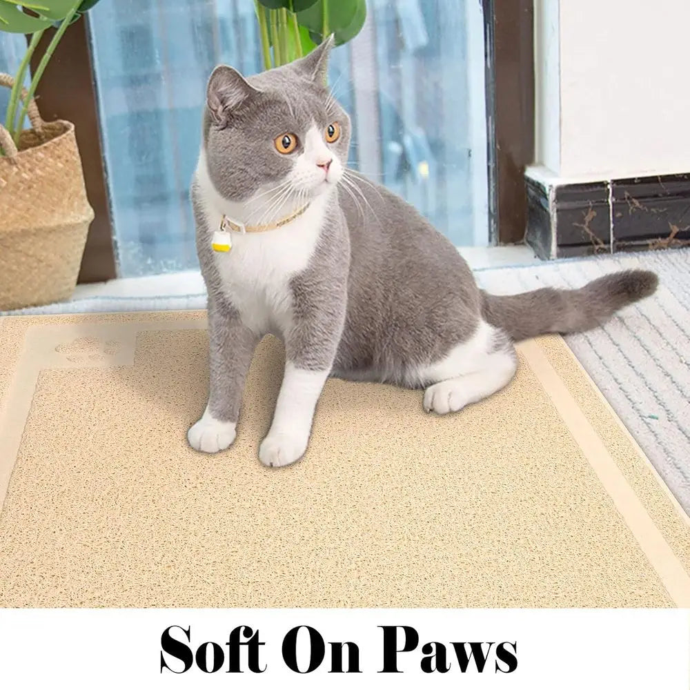 Cat Litter Mat Trapper 35×23 Traps Litters from Box and Paws Scatter Control for Sensitive Kitty Paws Easy to Clean