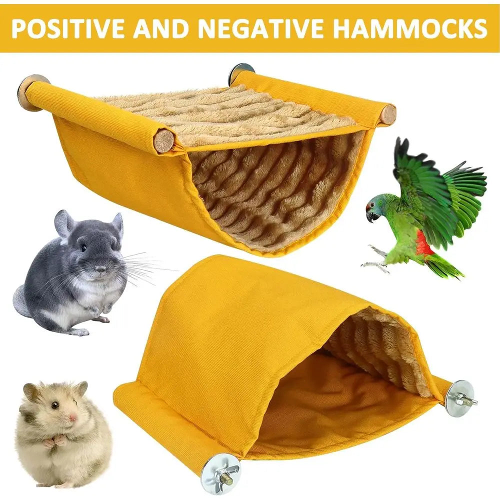 Warm Hammock House Hanging Swing Bed Guinea Pig Cage Bedding Small Pet Animal Double Layer Cage Tent Nest Winter Play Sleep