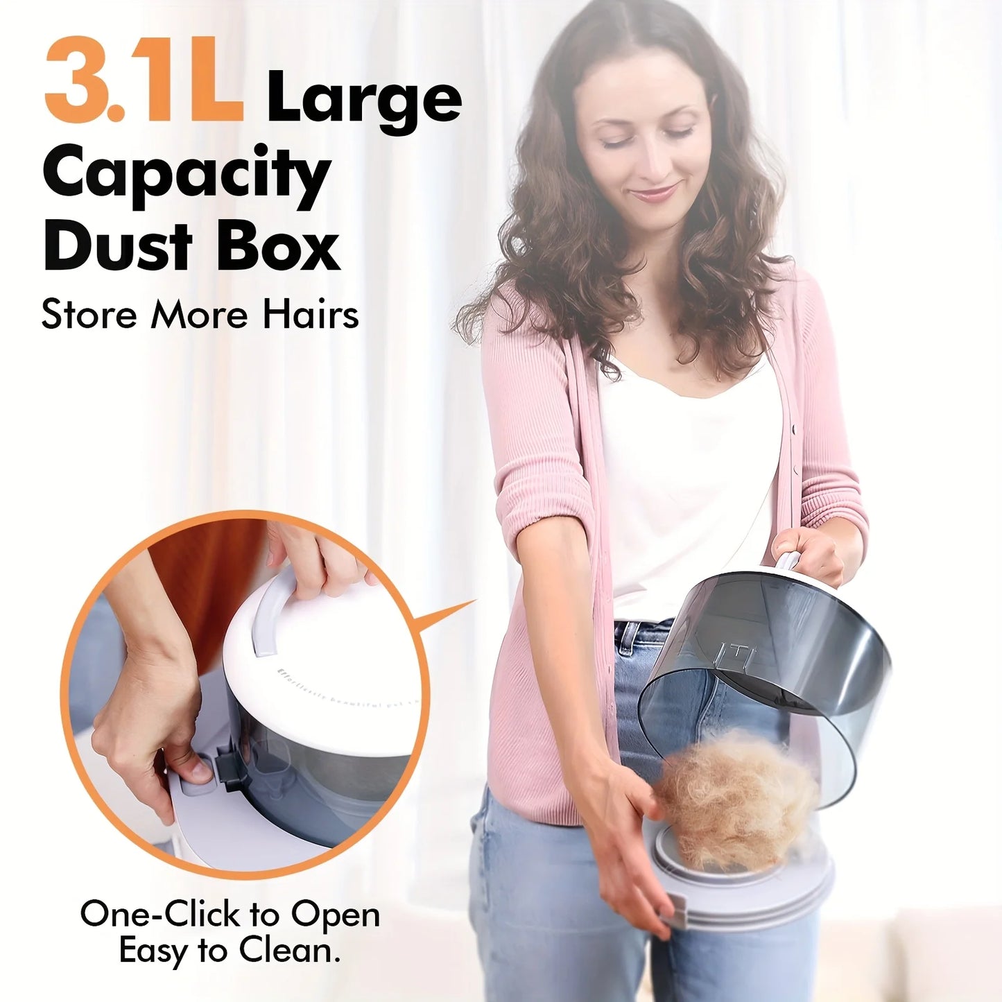 Pet Grooming Vacuum Set: Dog Shedding Vacuum with Grooming & Hair Dryer Functions, 9-in-1 Pet Brush Vacuum Equipped with Electric Clippers, 24KPa Adjustable Speed & Temperature - 104.82oz Dust Bin