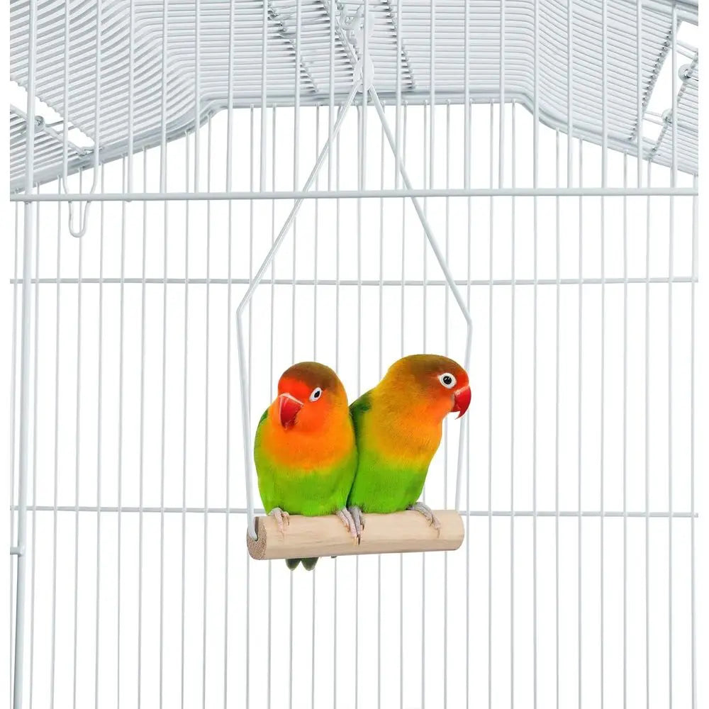 41-Inch Portable Hanging Light Bird Cage for Small Parrots, Cockatiels, Sun Conures, Green Cheek Conures, Canaries, Budgies, Lov
