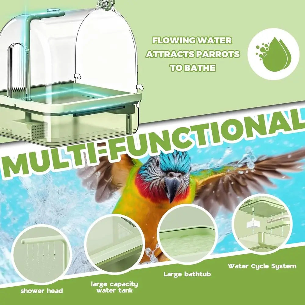Bathtub Bird Shower Bath Hanging Bird Bath Cage Automatic Bird Bath Shower Cage Indoor Cage Accessories Budgies Cockatiels Conur