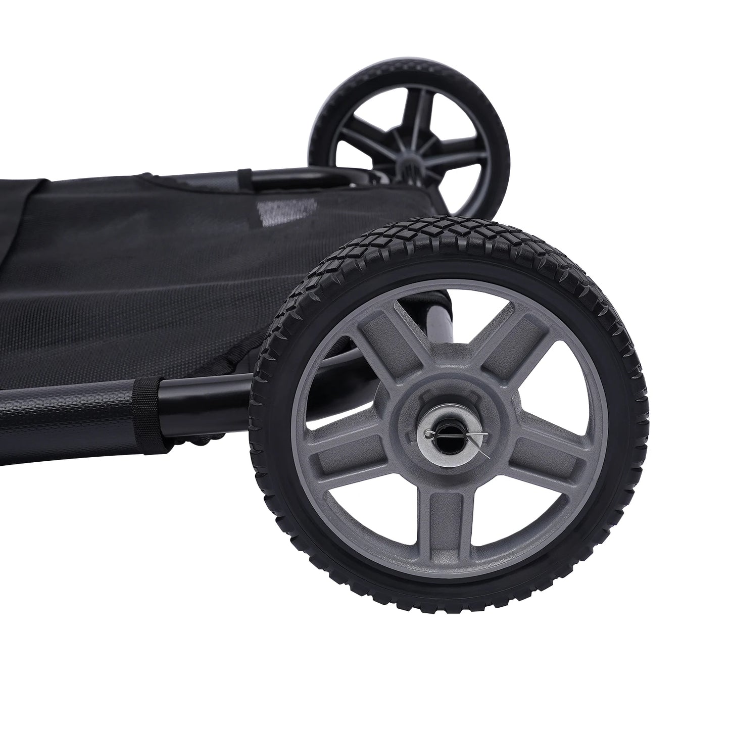 Black Animal Stretcher Pet Trolley, Heavy-Duty Extra Large Veterinary Stretcher Cart with All-Terrain Wheels 50.39" Body