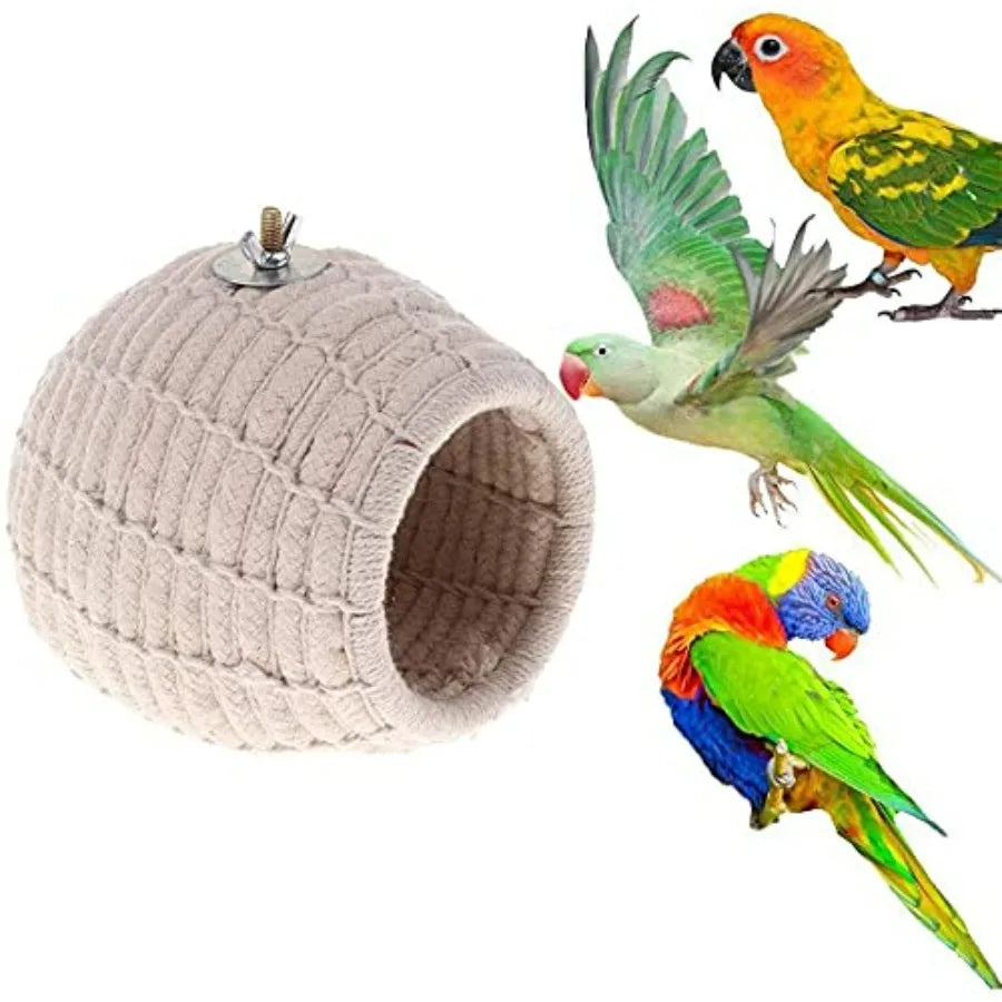 Bird Breeding Nest Warm Rope Bed House for Small Medium Bird Parrot Parakeet Conure Cockatiel Canary Finch Lovebird Budgie D: H