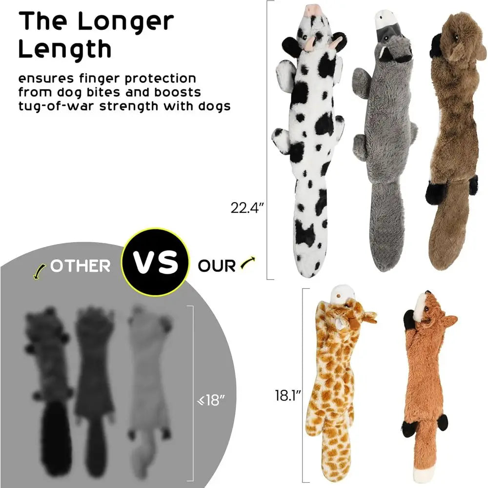 Squeaky Toys, 5 PCS Crinkle Plush Dog Toys, No Sticking Dog Toys for Small Medium Large Dogs, StulPuppy Toys or Boredom