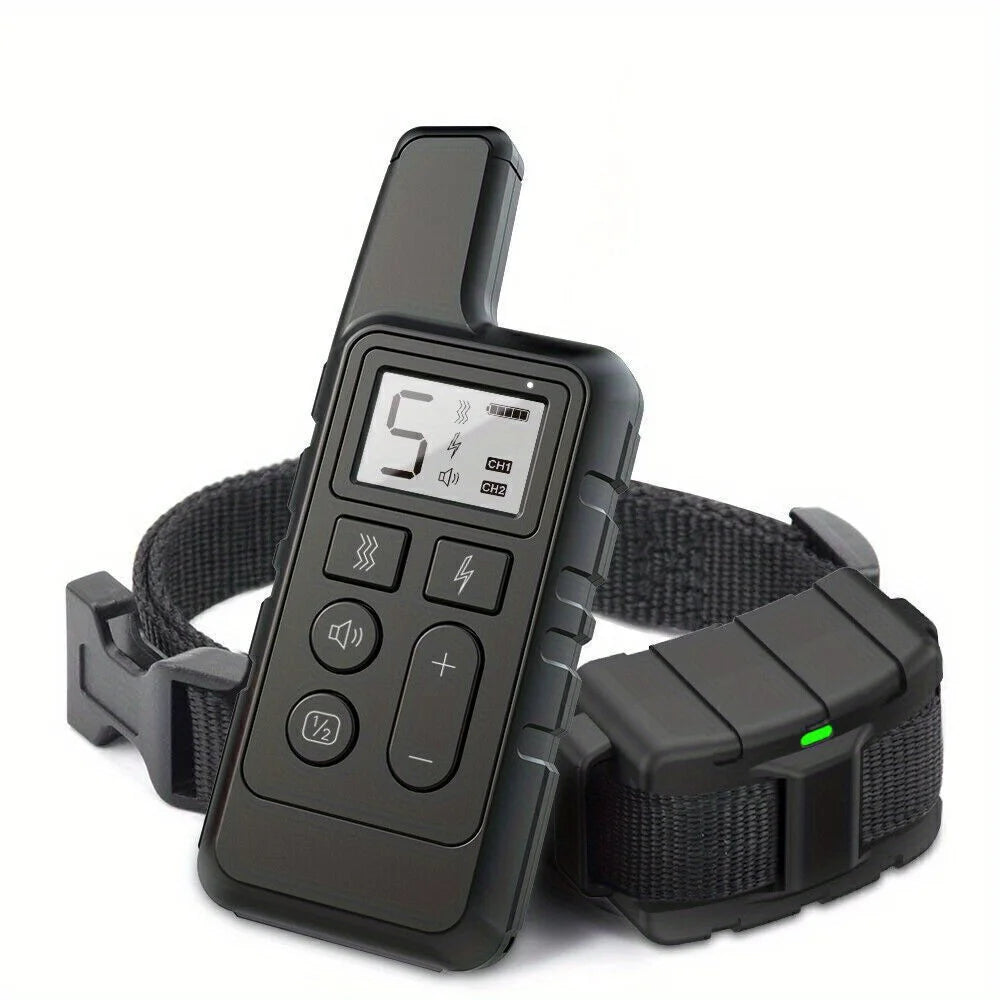 2600 FT Remote Dog Training Collar with Shock Function And Bark Control - Curb Barking And Enhance Conduct - Red, Orange, And Black