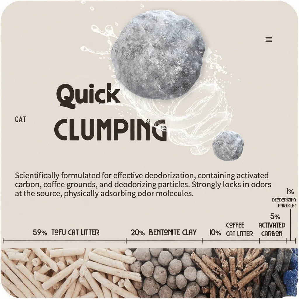 AFP Tofu Cat Litter With Coffee Flavor 5.5L For Each Pack Low Dust Quick Clumping Odor Control & Unscented Non-Toxic Coffee Scented Cat Litter