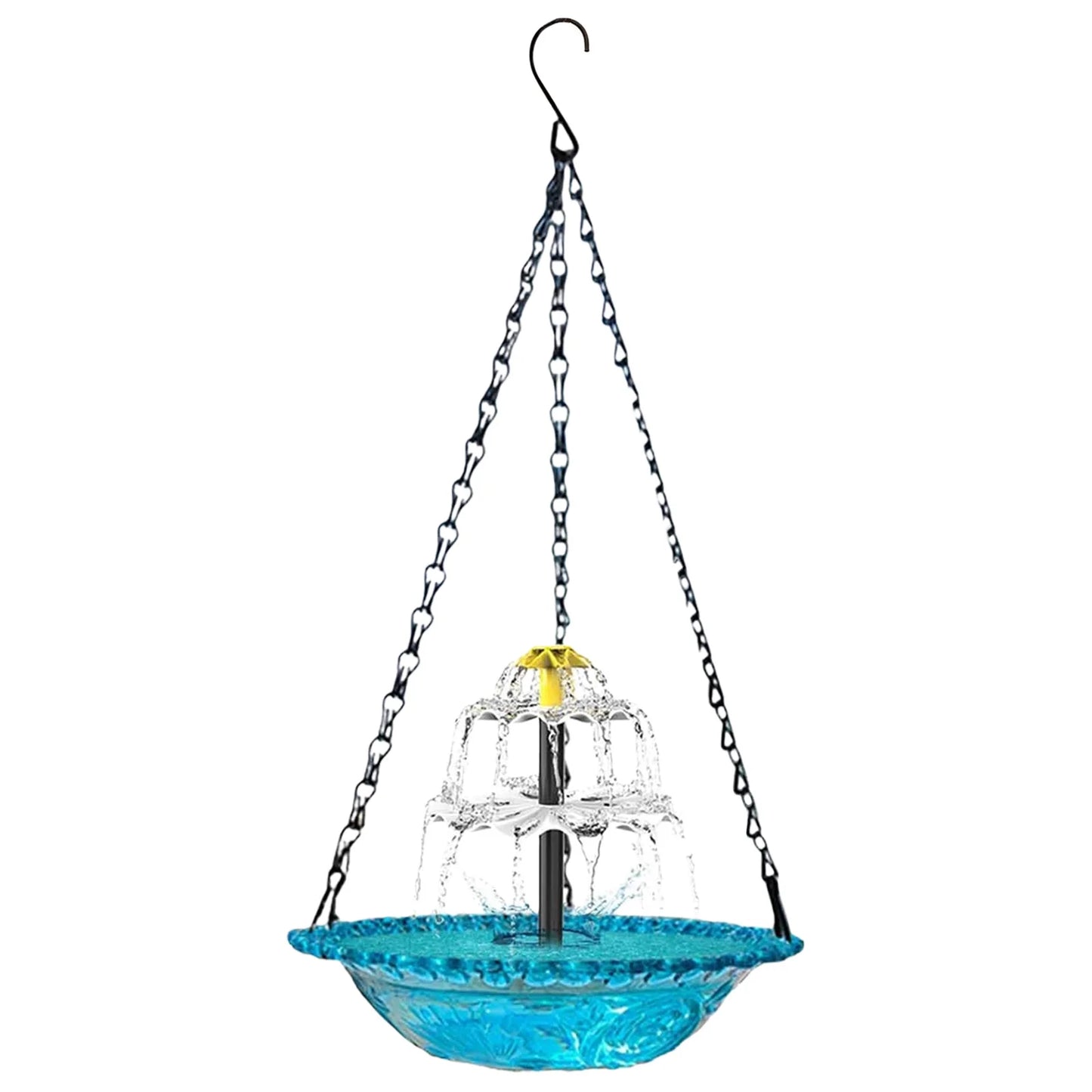 Solar Cascade Hanging Bird Bath Fountain Wildlife Feeder Outdoor Hanging Bird Bath with Solar Fountain for Garden Backyard Patio