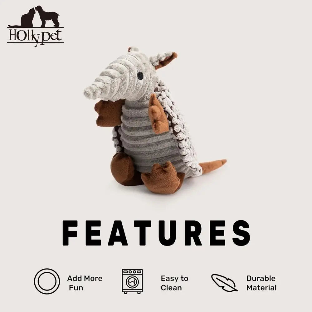 Armadillo Plush Squeaky Dog Toy For All Dogs Durable Chew