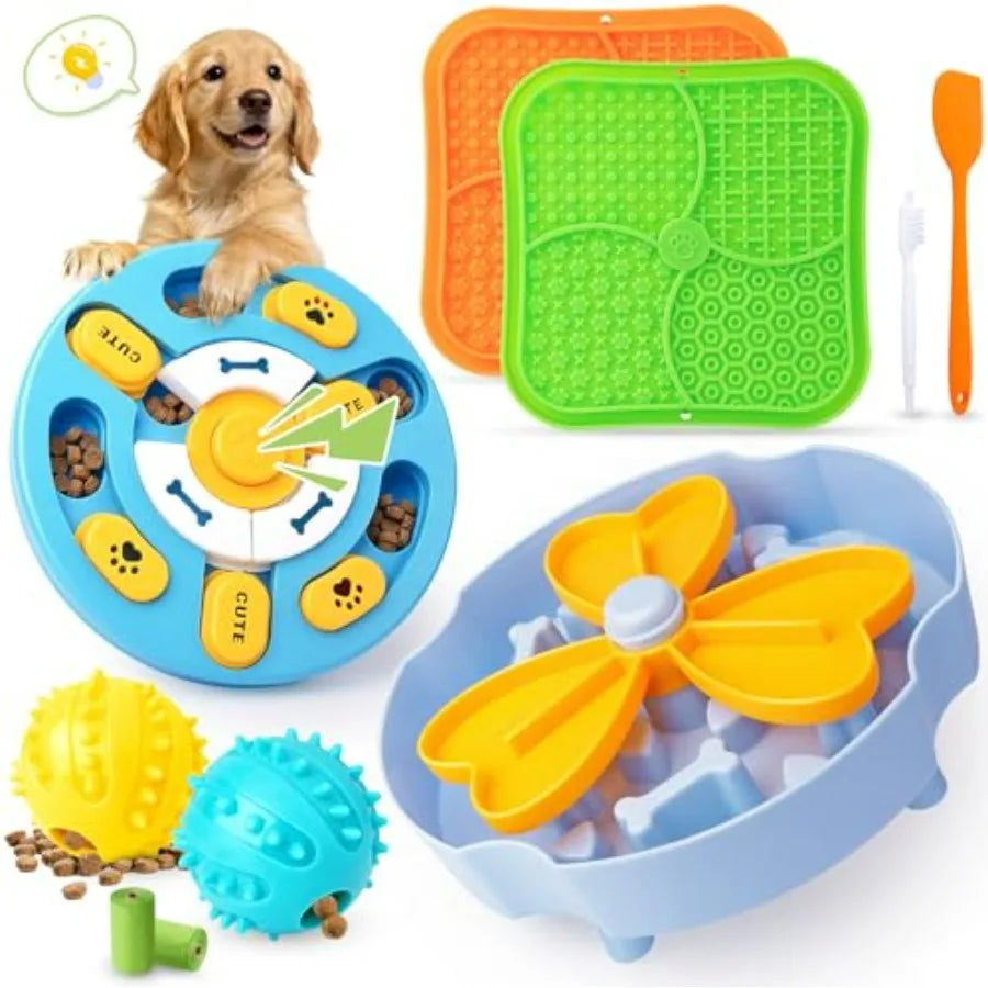 9 Pack Dog Enrichment Toy Set With Lick Mat And Suction Cups