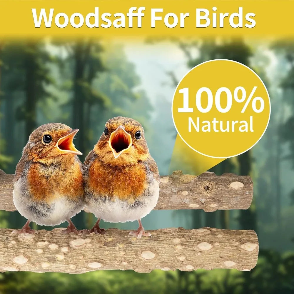 NBVCX Natural Wood Bird Perch Set 7 Pieces Cage Branch