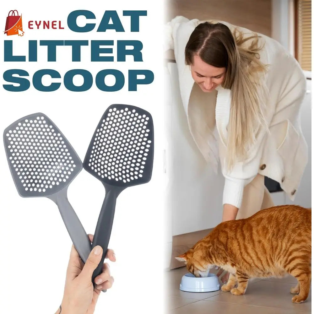 Set of 1 Cat Litter Scoop with Small Holes, Deep Sitting Shovel, Litter, Reptile Terrarium Sand & Rabbit Pooper Scoop, Hanging H