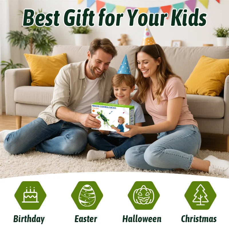HYES Wall Crawler RC Gecko Rechargeable Robot Toy For Kids