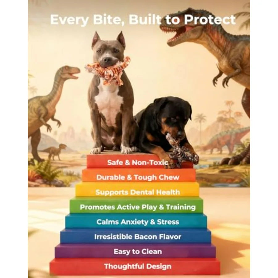 Indestructible Nylon Dog Chew Toys For Aggressive Chewers Bacon Flavor