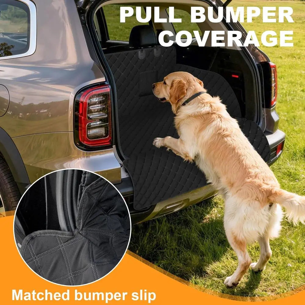 SUV Cargo Liner, Waterproof Pet Cargo Cover, Dog Seat Mat, SUVs Sedans Bumper Lap Protector, Non-Slip, Large Size Unit