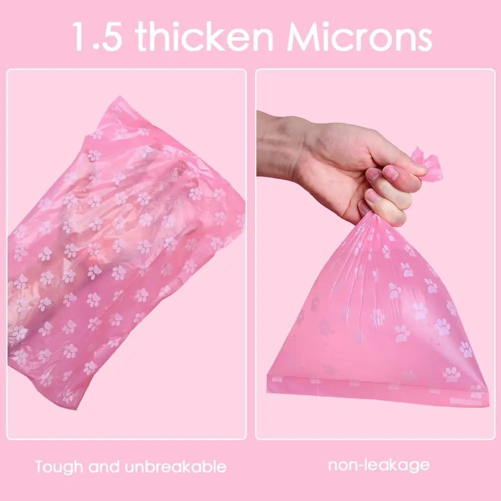Poop Bags Rolls 256 Count - 9x13 Inches Pink Thickened Leakproof Lavender Scent Dog Waste Bags, Eco-friendly for Walking, Home,