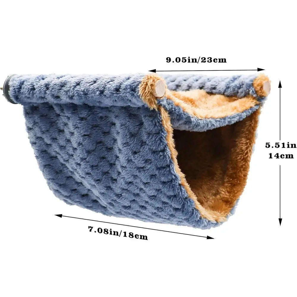 Winter Warm Double Layer Hanging Birds Nest Bed with Warm Leece, Bird Cage Stand Perch, Hideaway Cave Tent, Sleep Bed Cage Acces
