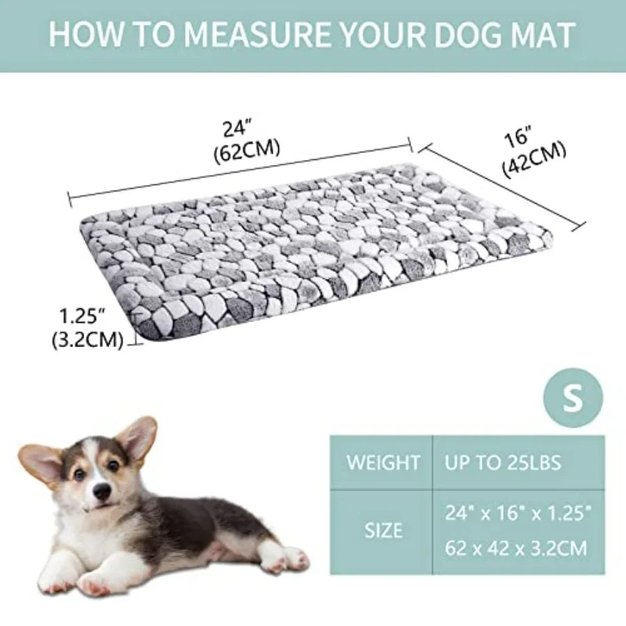 Dog Crate Pad Bed Mat Reversible Cool and Warm,Sleeping Mat Dog Bed for Crate for Dogs and Cats, Machine Washable Crate Beds, G