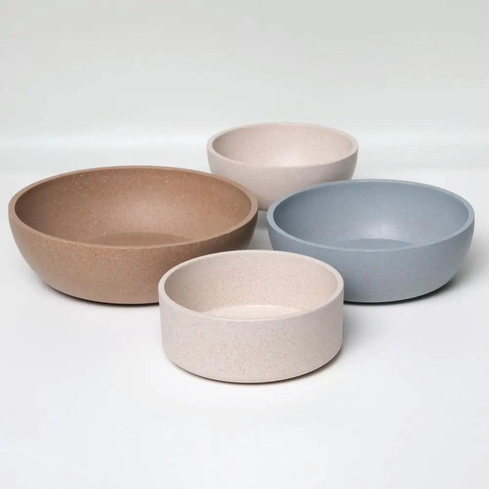 Eco-friendly Pet Bowls & Dishes for Dogs, Cats, Puppies - Sustainable, Dishwasher Safe, Made with Real Bamboo (Medium, Coffee-Br