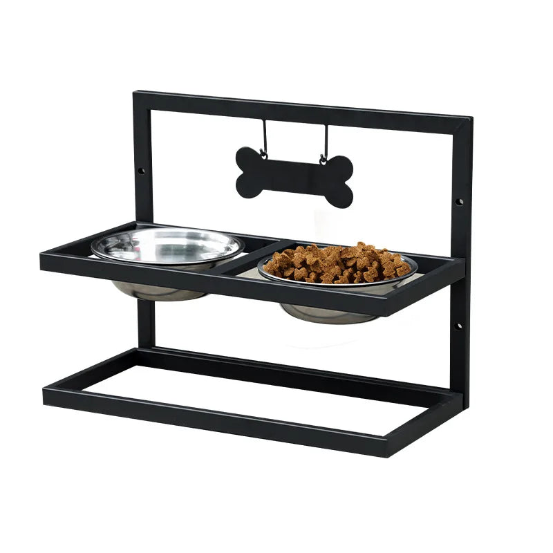 Detachable Elevated Dog Bowl Adjusable Height Dog Feeders Stand with Stainless Steel Dog Bowls for Large Medium Dogs and Cats