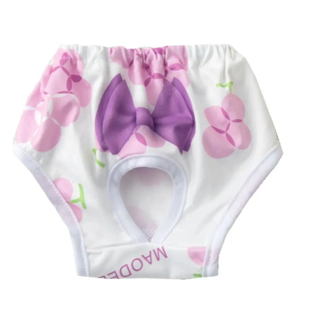 Washable Dog Physiological Pants Cartoon Print Leakproof Dog Menstrual Pants Breathable Cute Pet Diaper Portable Pet Supplies