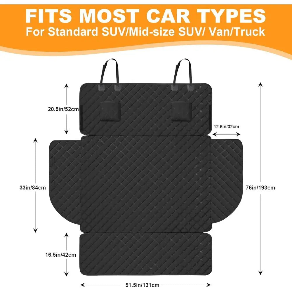 SUV Cargo Liner, Waterproof Pet Cargo Cover, Dog Seat Mat, SUVs Sedans Bumper Lap Protector, Non-Slip, Large Size Unit