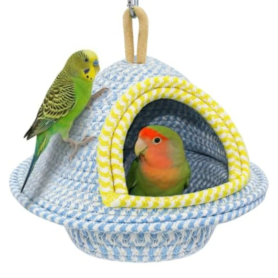 Natural Handwoven Cotton Bird Nest For Cage Parrot Bed Breeding