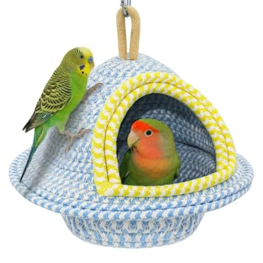 Natural Handwoven Cotton Bird Nest For Cage Parrot Bed Breeding