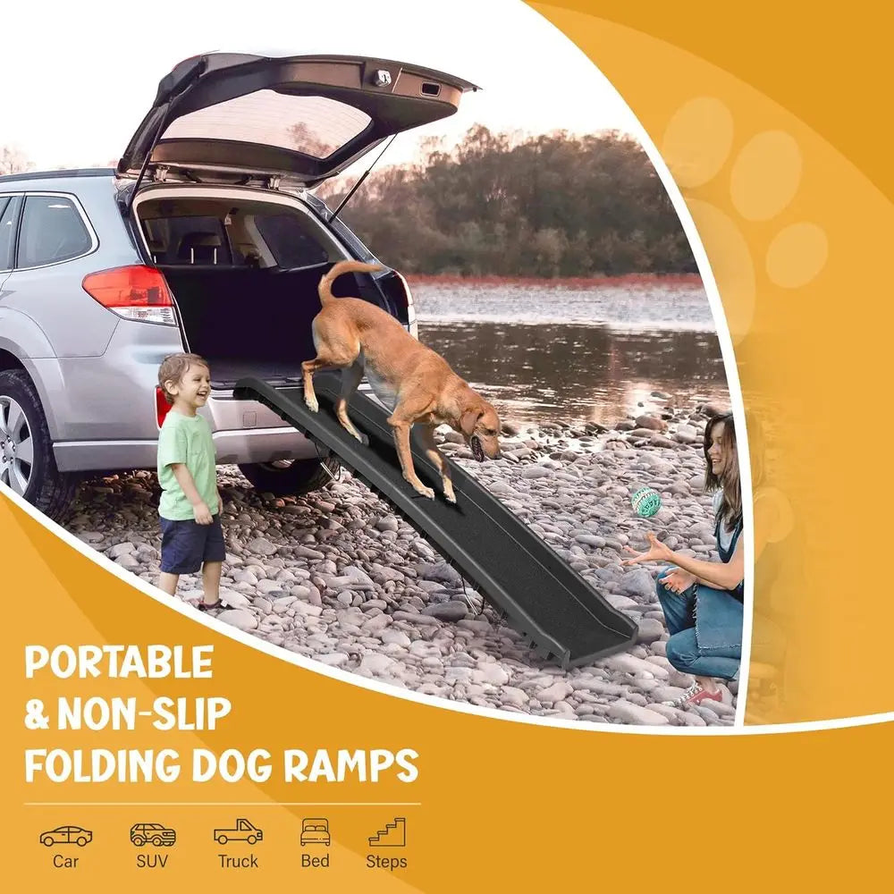 Portable Olding Dog or SUV, Truck, Car Pet Stairs Step Ladder with Non-Slip Pet and Raised Siderails