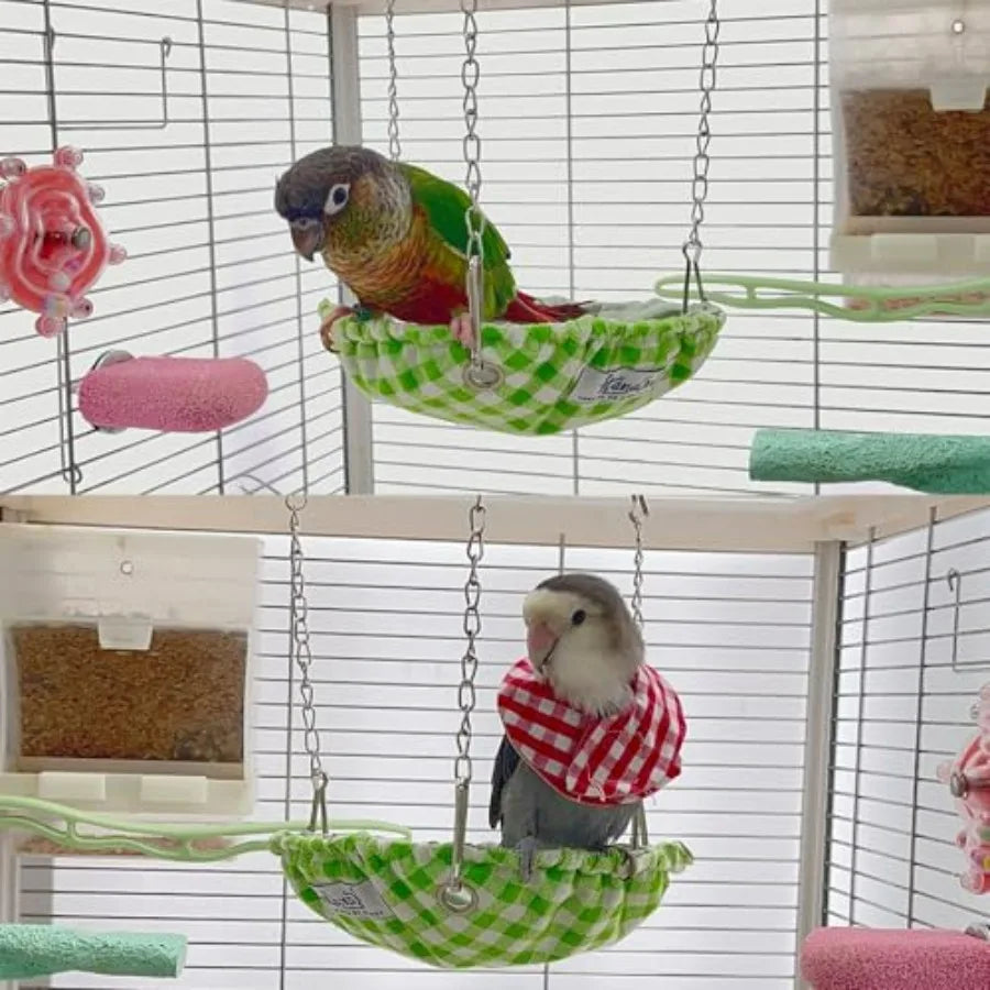 Waterproof Bird Bed for Cage, Hanging Bird Hammock Swing, Parakeet Bed Nest with Sturdy Bottom Won' t Collapse, Small Size Parr