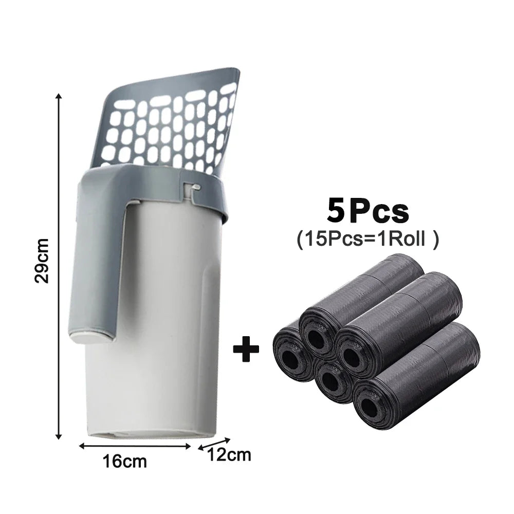Cat Litter Scoop Self Cleaning With Refill Bags Portable