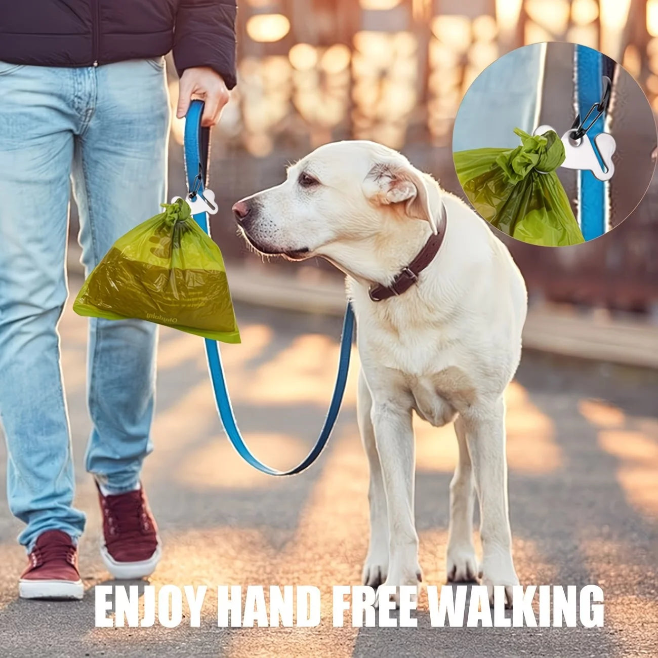 Stainless Steel Dog Poop Bag Holder Carrier, Hands Free Waste Bag Holder With Clip,Dog Walking Dog Accessories Cleaning Supplies