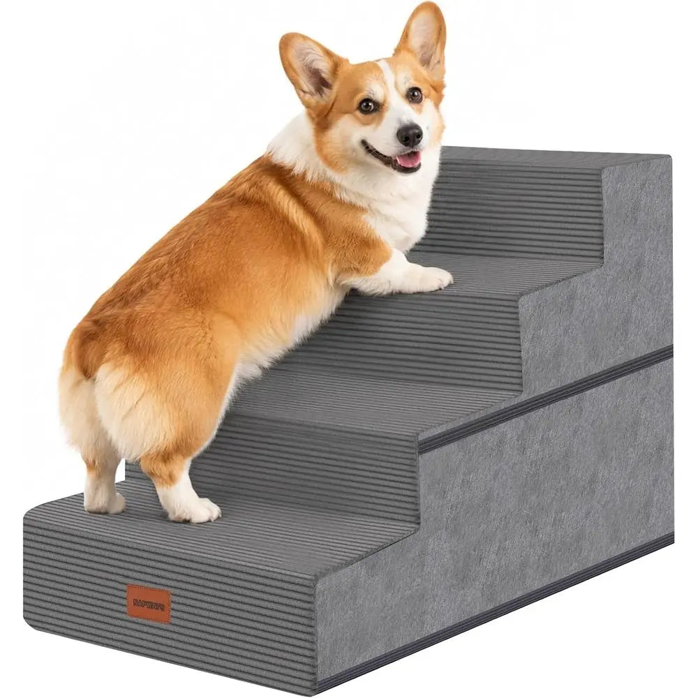 Dog Stairs or Small Dogs, 18 H, 4-Step Pet Steps or Bed Couch Sofa and Chair, Non-Slip Balanced Pet for Injured & Senior Pets wi