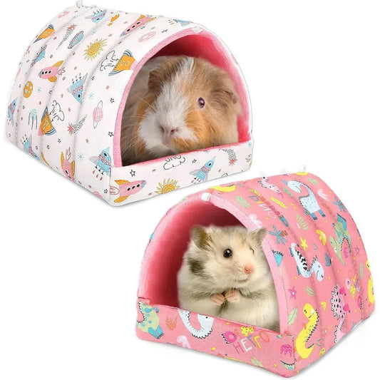 2 Pack Guinea Pig Bed, Washable Small Animal House Cage Accessories for Dwarf Rabbits, Chinchillas, Hamsters, Hedgehogs, Bearded