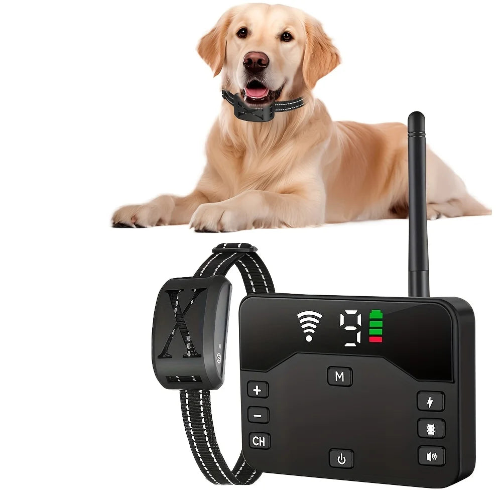 Newly Upgraded Wireless Dog Fence System, Large Capacity Battery, 9 Levels Adjustable Dog Electric Fence And Training Collar with Remote Control for Dog At The Same Time, Wireless Dog Boundary Containment System, Suitable for