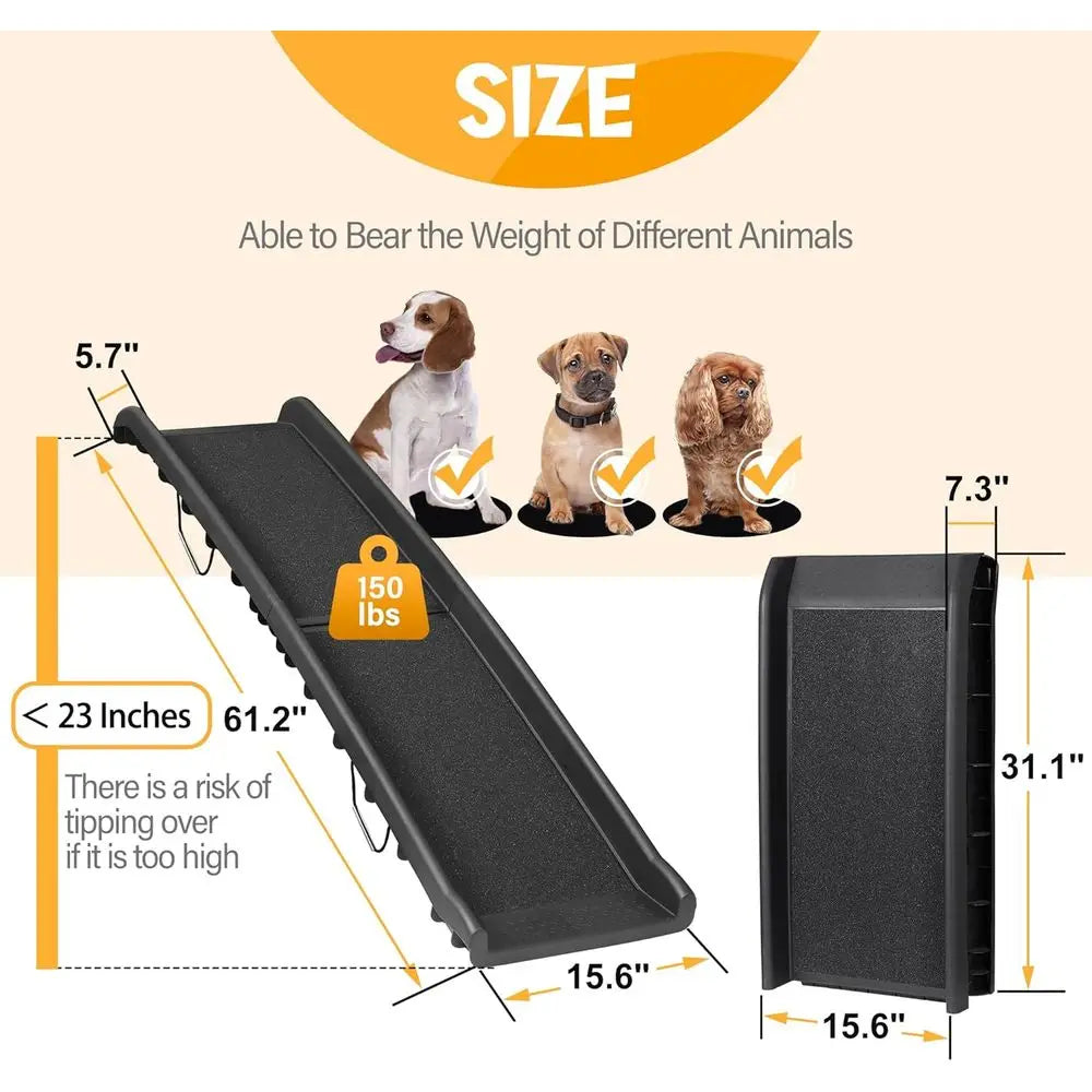 Portable Olding Dog or SUV, Truck, Car Pet Stairs Step Ladder with Non-Slip Pet and Raised Siderails
