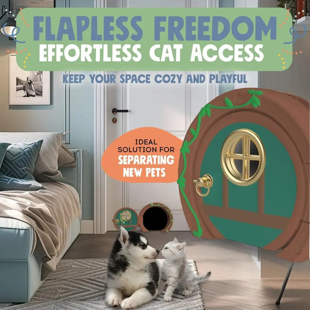 Stylish & Functional Interior Door, Lockable, Easy Installation, Spacious for Cats Up to 20 lbs, Private & Comfortable Pet Door