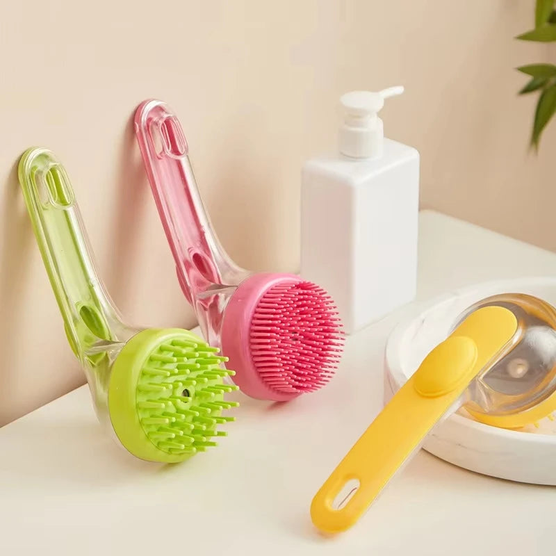 Pet Bathing Brush Long Handle Dog Cleaning Brush Soft Silicone Pet Grooming Comb for Cats Dogs Cat Massage Brush Pet Supplies