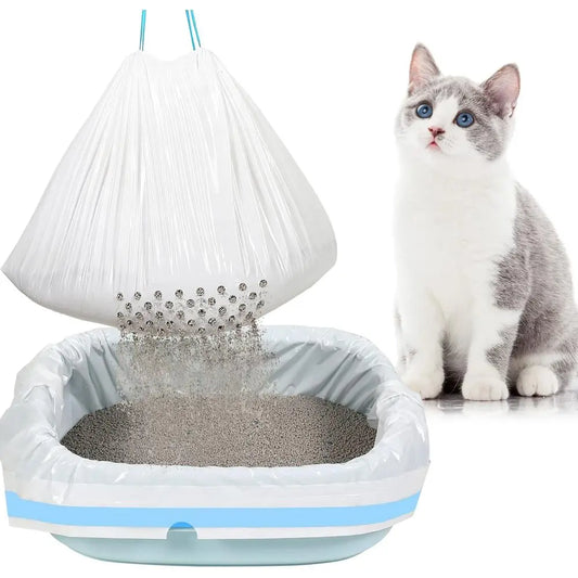 84 Count Siting Litter Box Liners, Jumbo Siting Cat Litter Bags with Holes, 31 x 18 Inch 22 lb acity Portable Thick Scratch Resi
