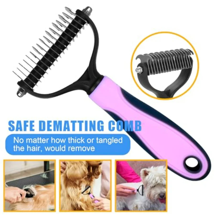 Complete Pet Grooming Kit 9 Piece Slicker Brush Deshedding Tool