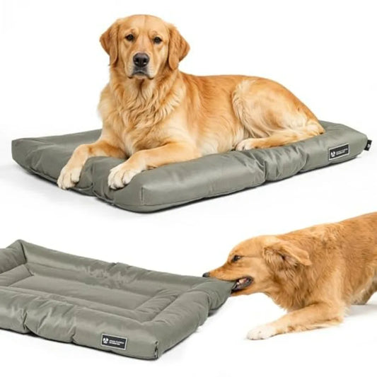 Dog Crate Mat Chew Resistant Dog Bed for Crate, Soft Yet Durable Crate Pad Chew Proof, Machine Washable Dog Bed for Chewers, Mu