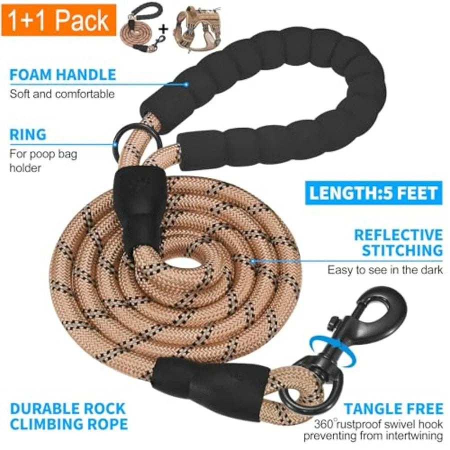 Heavy Duty Tactical Dog Harness No Pull Reflective Training Vest