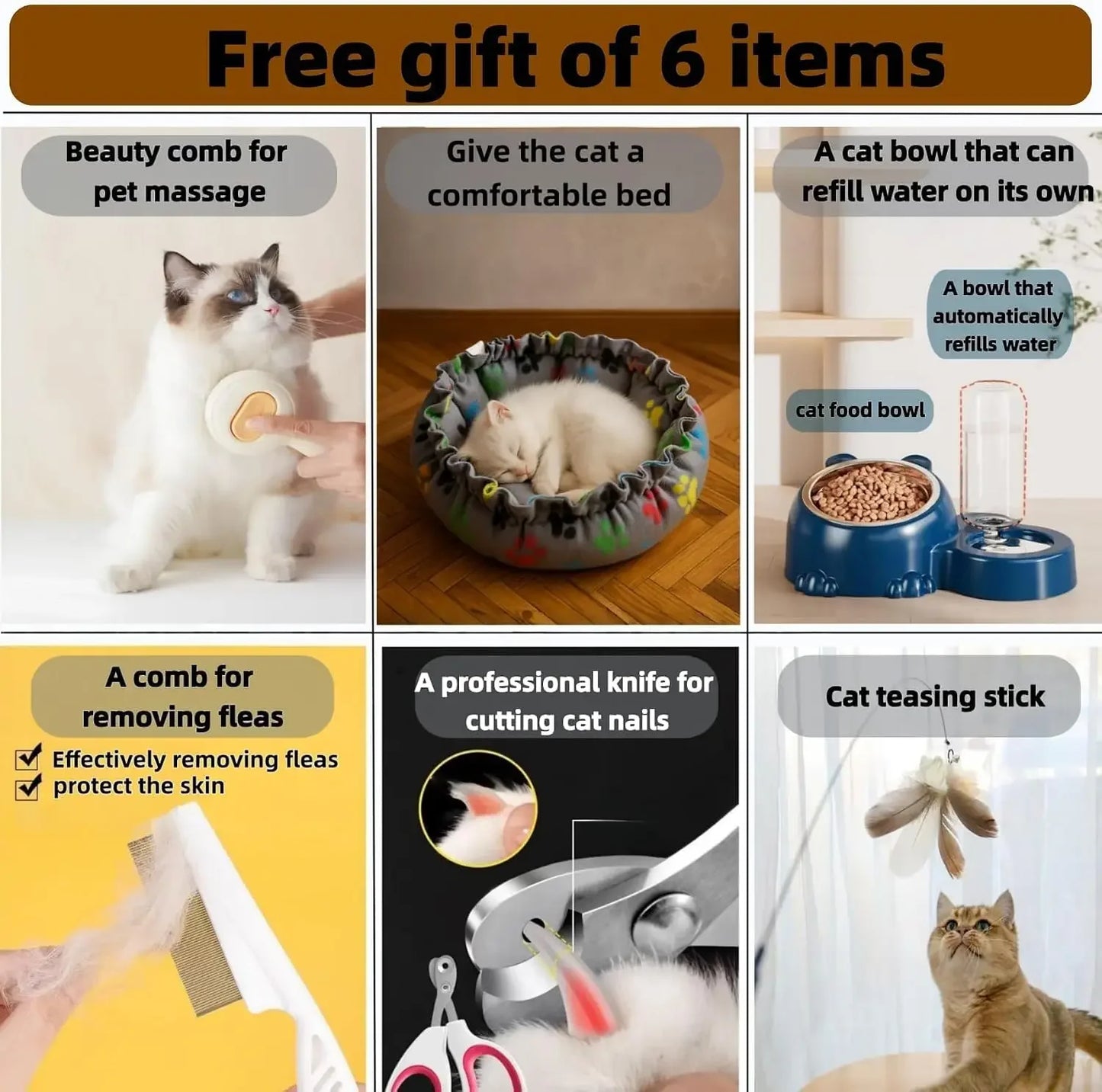 Large Cat Cage Indoor with Litter Box, Bed, Bowl & Cleaning Set, Wheels, White