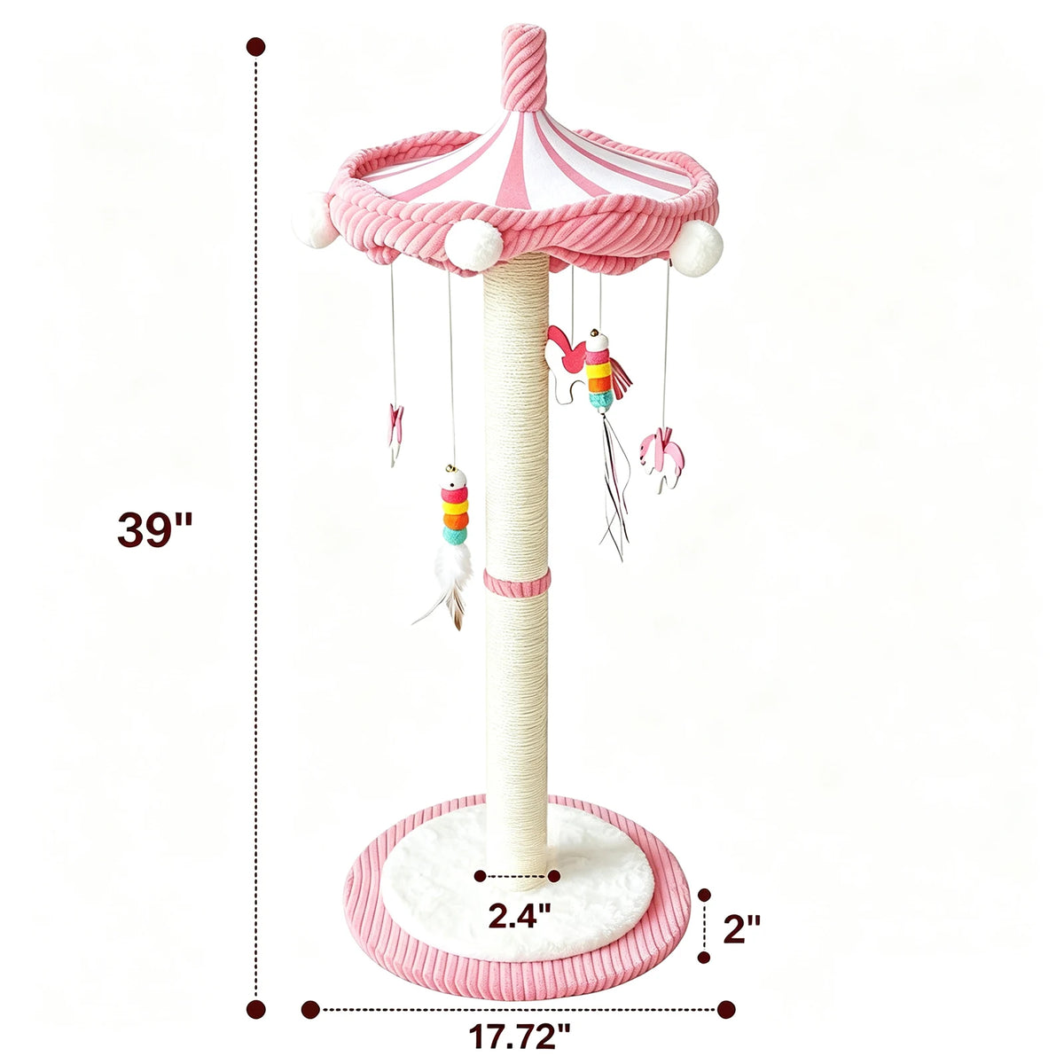 Rotating Interactive Cat Scratching Post Sisal Cat Tree Tower Durable For Indoor Kittens And Adult Cats Wear Resistant Climbing