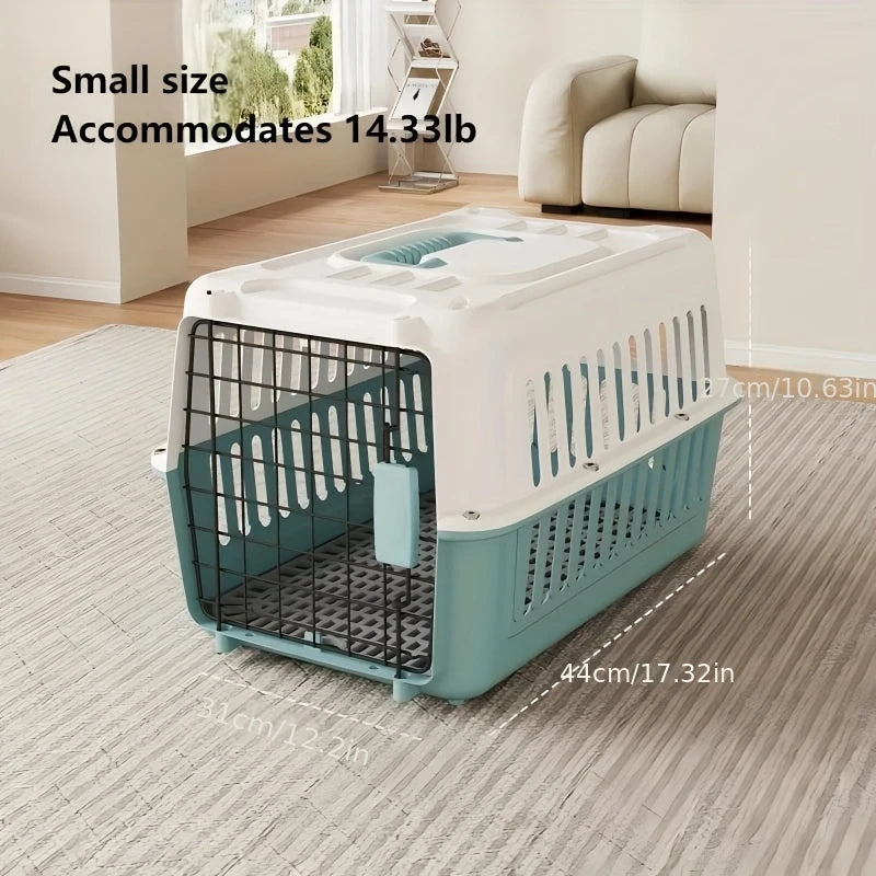 Aviation-Certified Portable for Air Travel - IATA-Compliant Small Animal Carrier with Breathable Design, Partition Dividers & Easy Assembly - Sturdy & Durable for cats, Dogs, Rabbits in Plane Cabin - Carrier Suitable for Airp