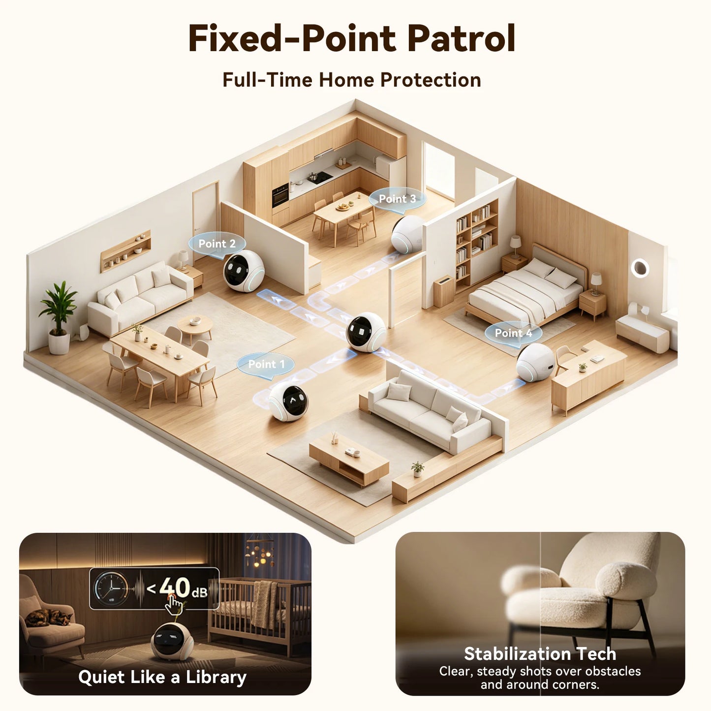 2KHD Robot Pet Camera With Dual Band WiFi AI NightVision
