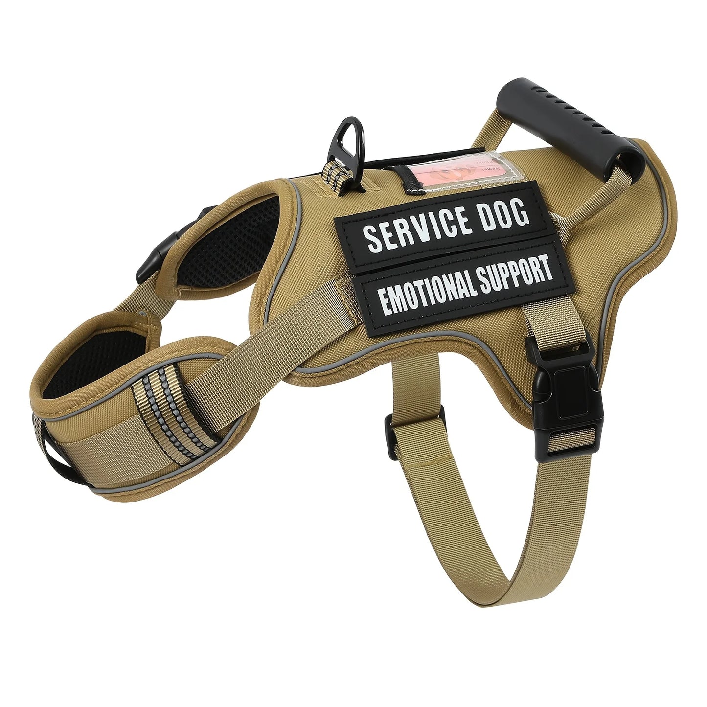 Tactical Service Dog Harness with Molle And Control Handle Adjustable And Reflective Pet Vest Harness for Easy Walking And Training - No More Pulling, Tugging Or Choking