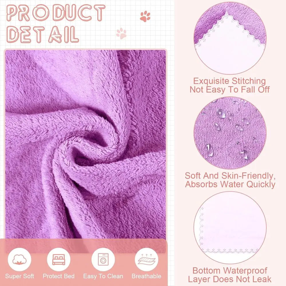 5 Pcs Waterproof Guinea Pig Blankets Washable Small Animal Pee Pad Pet Blanket Sleep Bedding Mats Absorbent Guinea Pig Cage Line