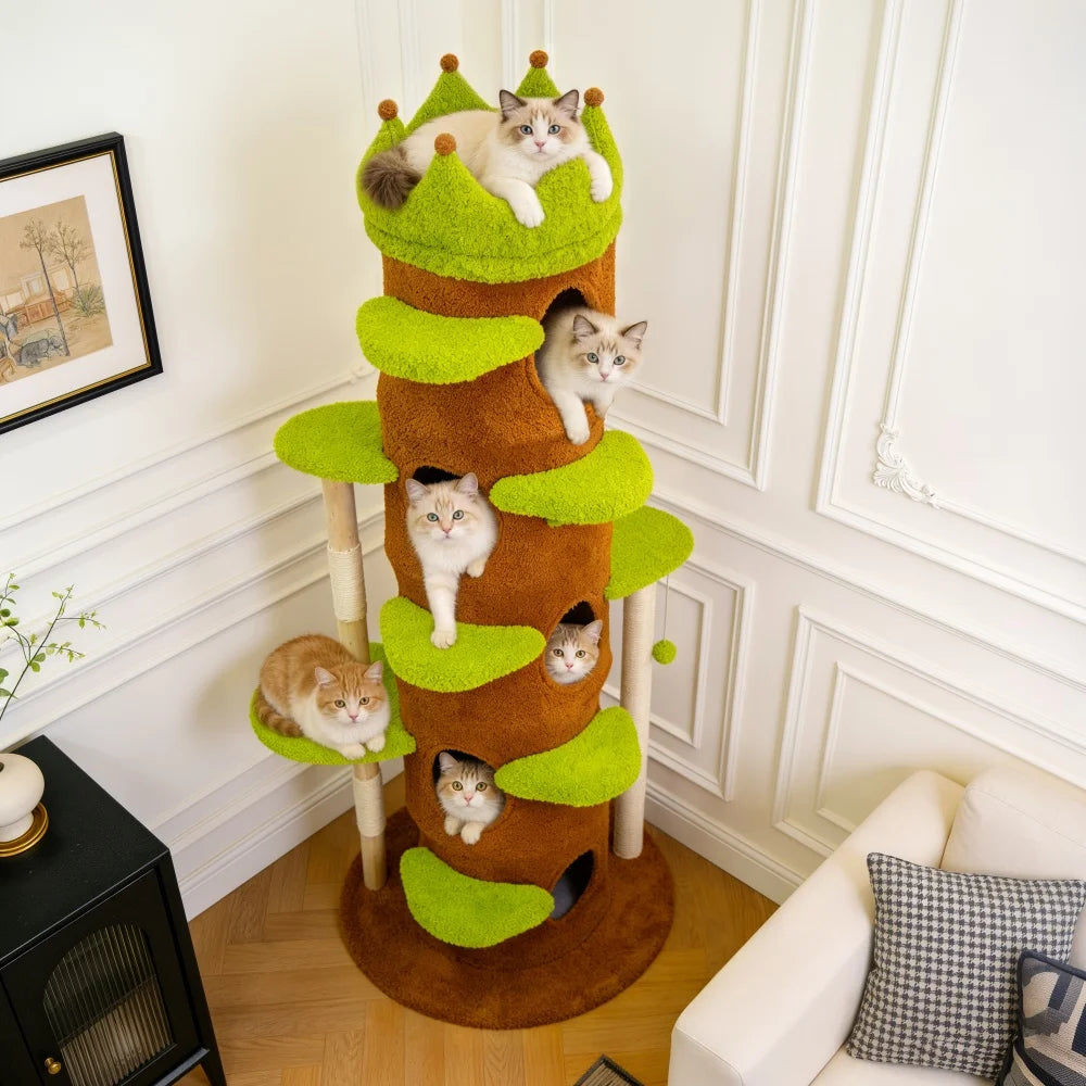 BORWART Cat Tree Tower With Scratching Post And Activity Center