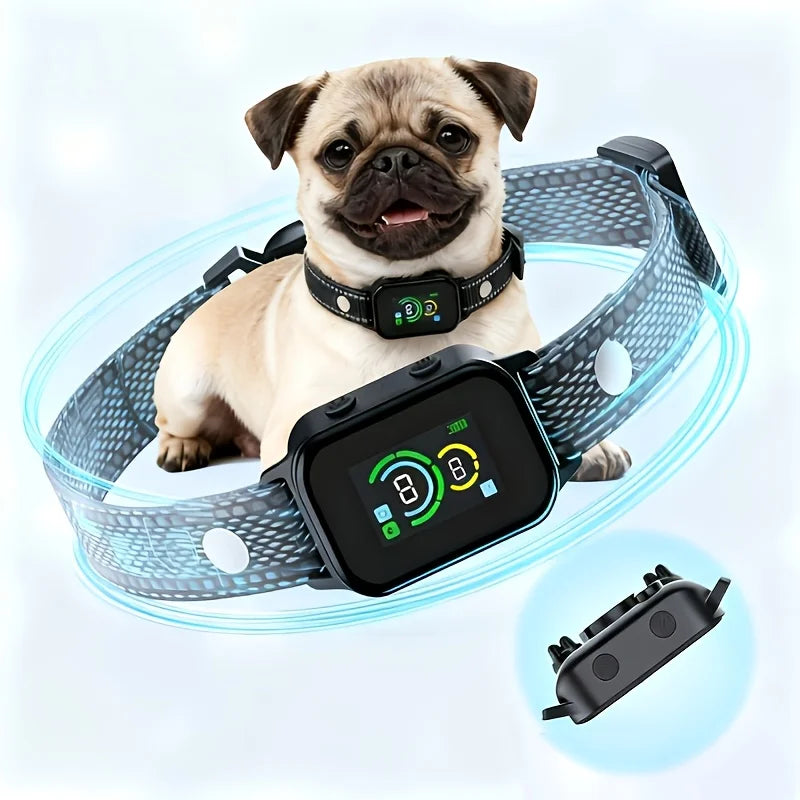 Dog Bark Stop Collar - USB Charging Intelligent Anti Bark Collar, 7-Level Sensitivity, No Electric Shock, Gentle And Safe, Does Not Harm Dogs, Dog Training Tool, Bark Deterrent, Durable Nylon, Adjustable Length, Suitable for